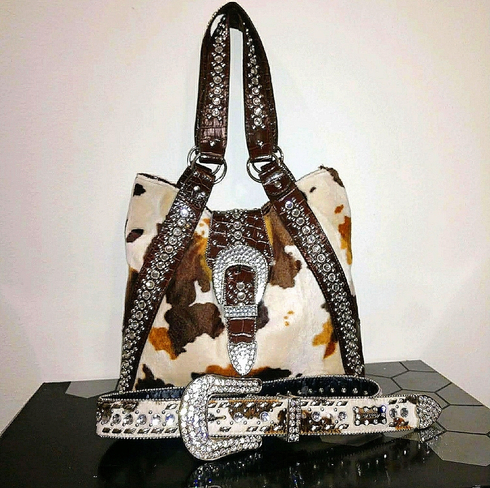 Western Cowhide Bag & Belt... NWOT